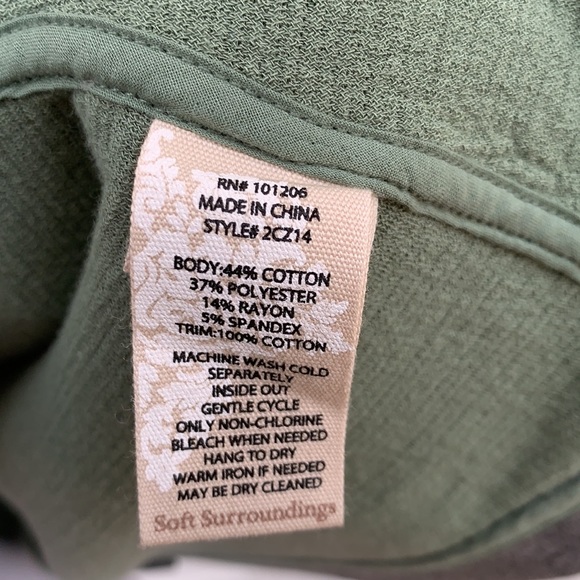 Soft Surroundings Kenosho Jacket Gray Green Size Medium - Picture 9 of 11